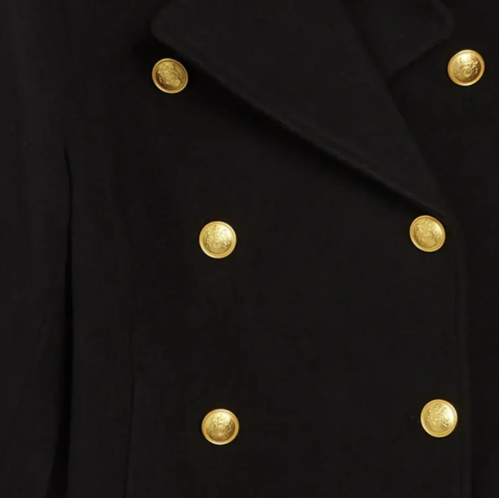 Rebecca Minkoff Black Wool Military Peacoat